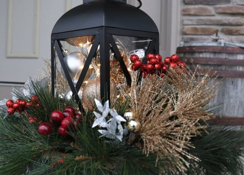 outdoor christmas planter