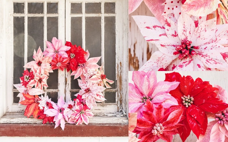 colored paper laurel wreaths